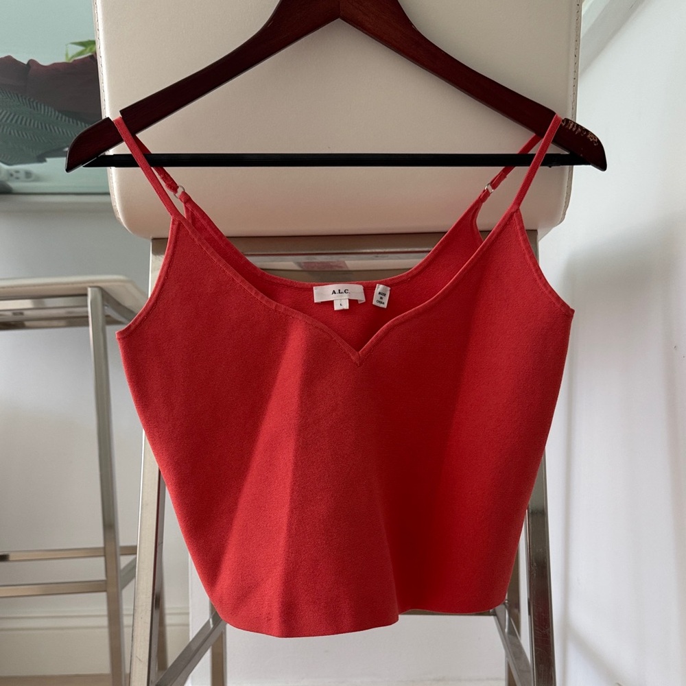 A.L.C. Sweetheart Neck V-Neck Cropped Camisole